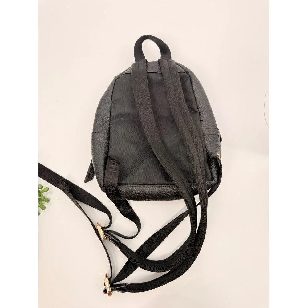 Marc Jacobs Mini Backpack Women Small Black Leather Gold Hardware Logo Strap